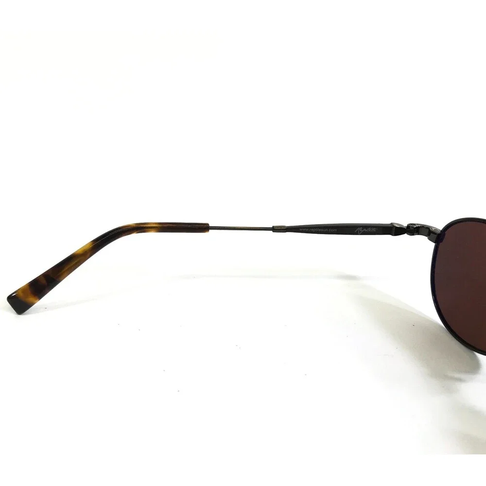 Reptile Sunglasses SANTIAGO AGO Gold Brown Oval Frames w/ Brown Polarized Lenses
